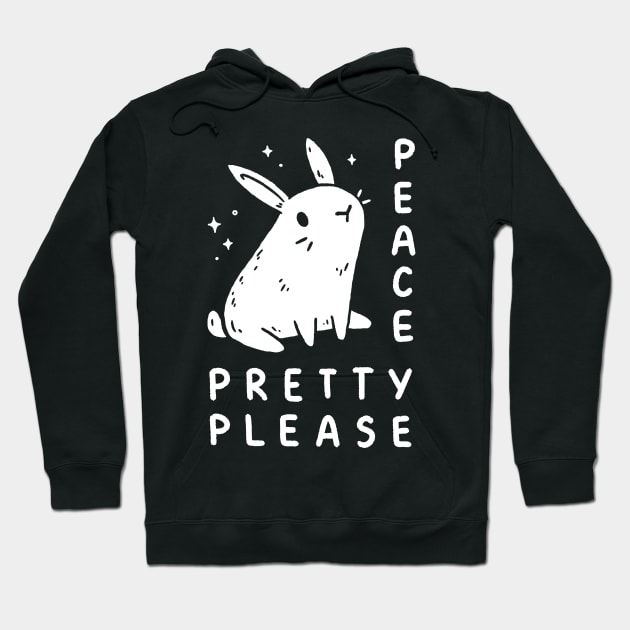 cute bunny rabbit saying peace pretty please Hoodie by LydiaLyd